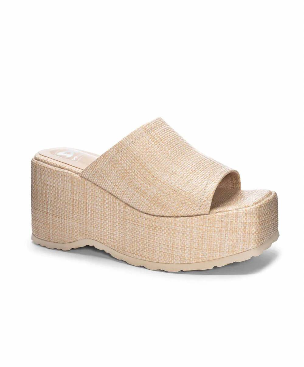 NEW CHINESE LAUNDRY women's straw platform sandal in natural